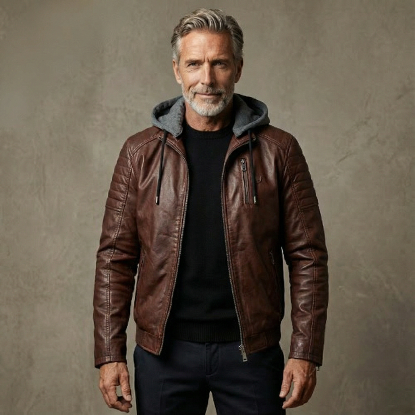 Veste Effet Cuir Doublée