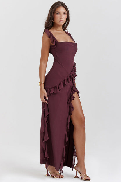 Robe Longue – Prune Foncé