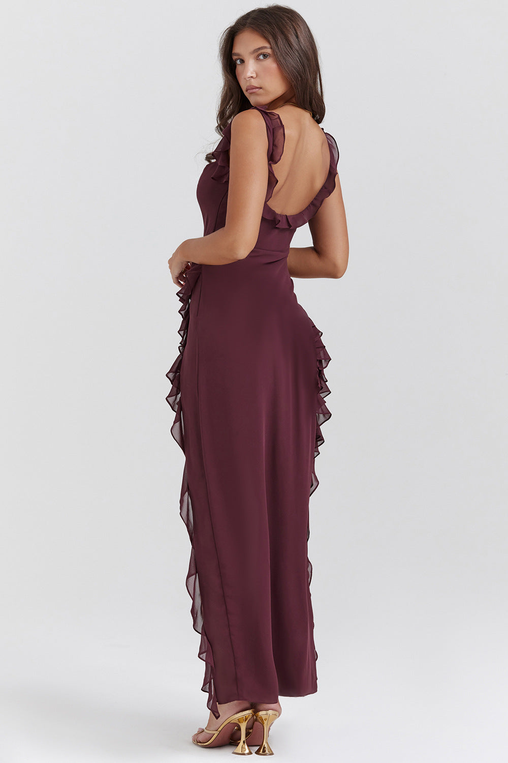 Robe Longue – Prune Foncé