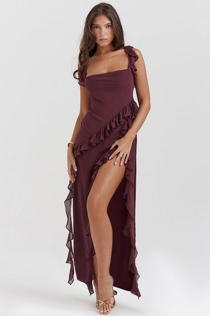 Robe Longue – Prune Foncé