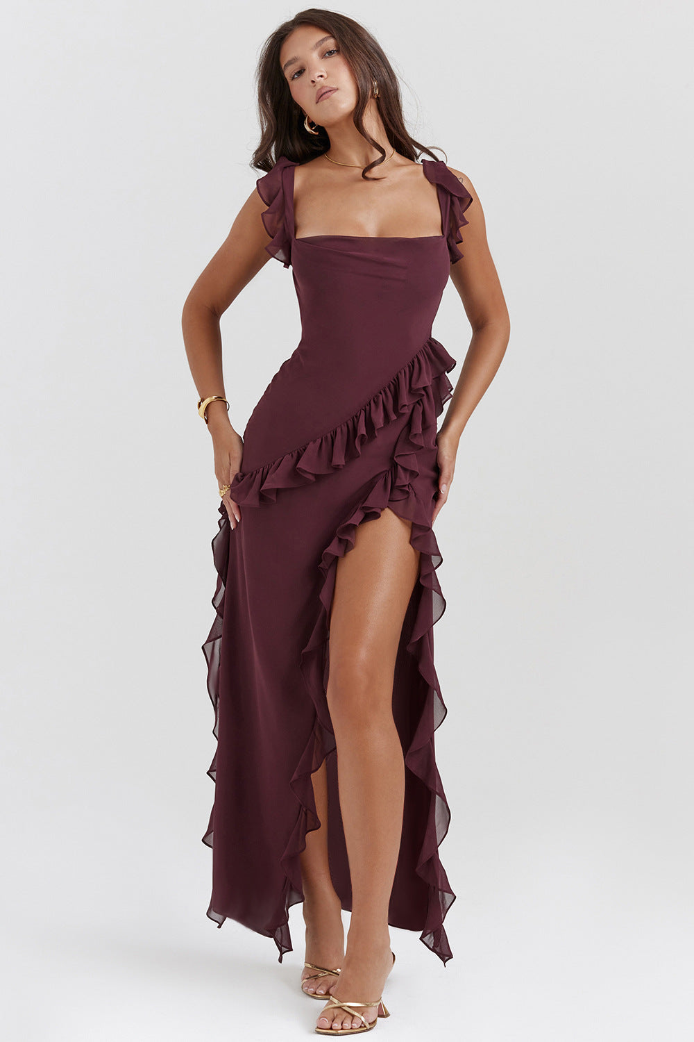 Robe Longue – Prune Foncé