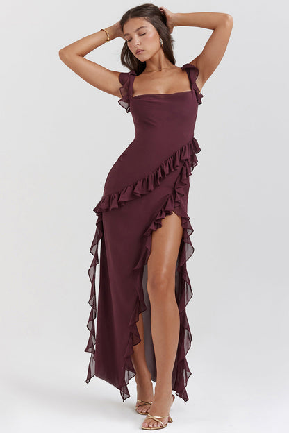 Robe Longue – Prune Foncé